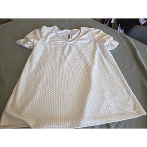 REB. in J. White Swiss Dot Short Sleeve Blouse Top Sz 220